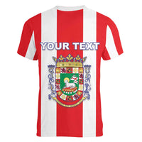 Personalized Puerto Rico Coat Of Arms Women V-Neck T-Shirt - Wonder Print Shop