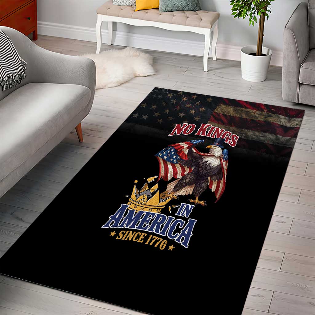 No Kings In America Since 1776 Area Rug Eagle Crushing Crown - Wonder Print Shop