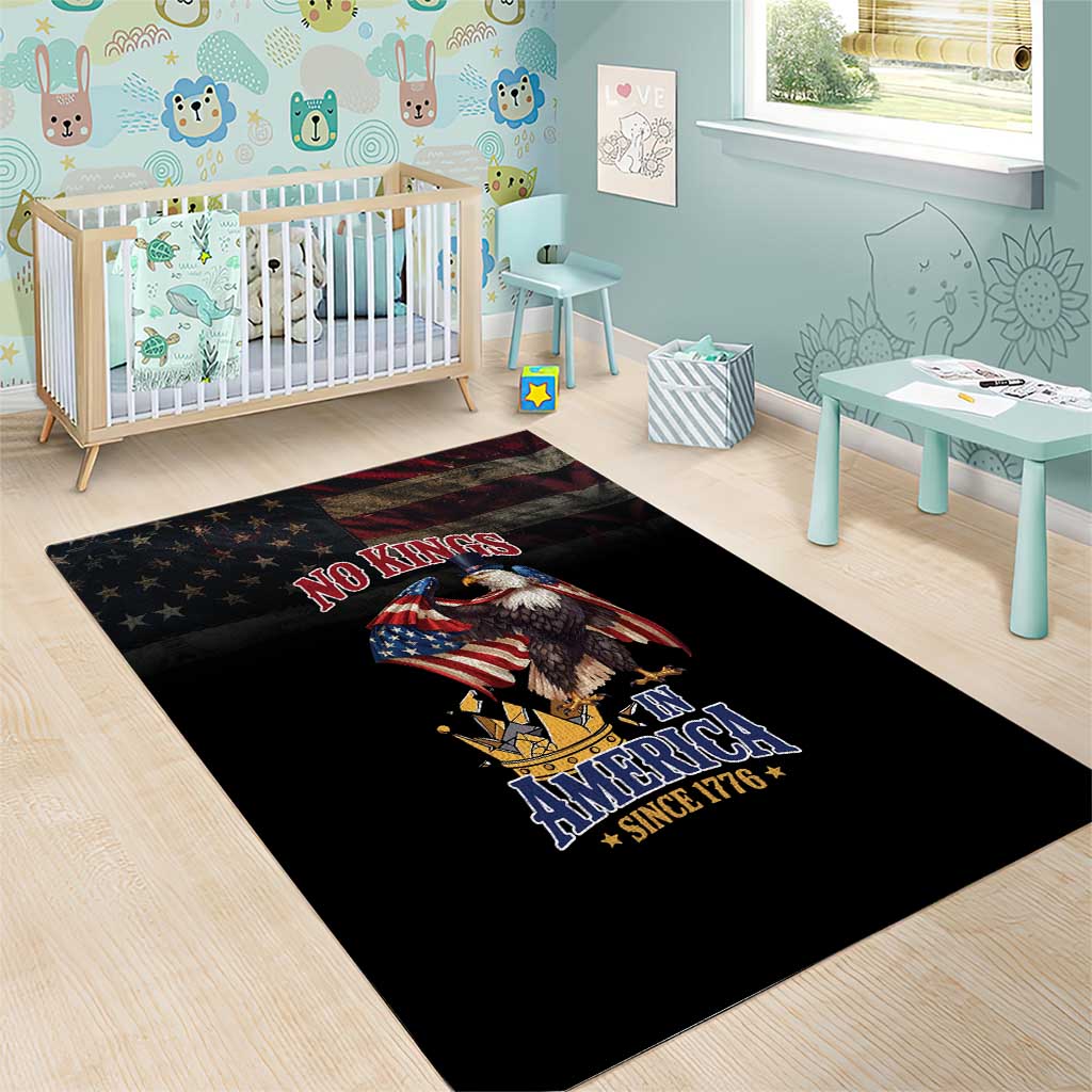 No Kings In America Since 1776 Area Rug Eagle Crushing Crown - Wonder Print Shop