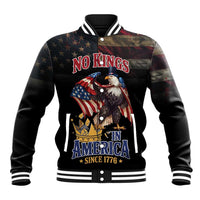No Kings In America Since 1776 Baseball Jacket Eagle Crushing Crown - Wonder Print Shop