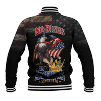 No Kings In America Since 1776 Baseball Jacket Eagle Crushing Crown - Wonder Print Shop