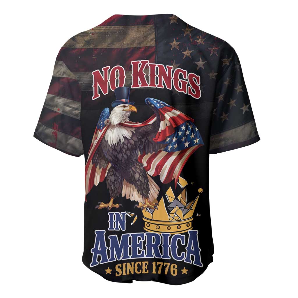 No Kings In America Since 1776 Baseball Jersey Eagle Crushing Crown - Wonder Print Shop