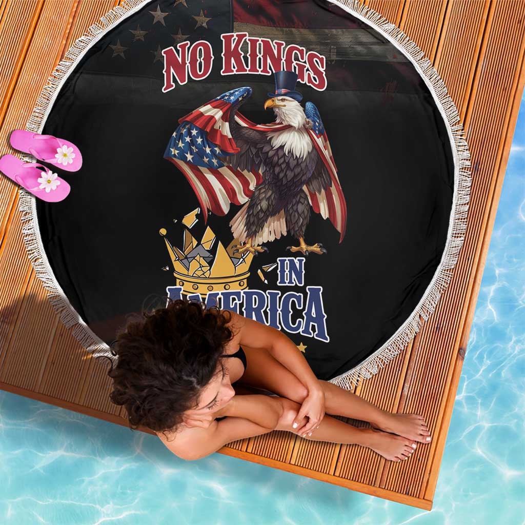 No Kings In America Since 1776 Beach Blanket Eagle Crushing Crown - Wonder Print Shop