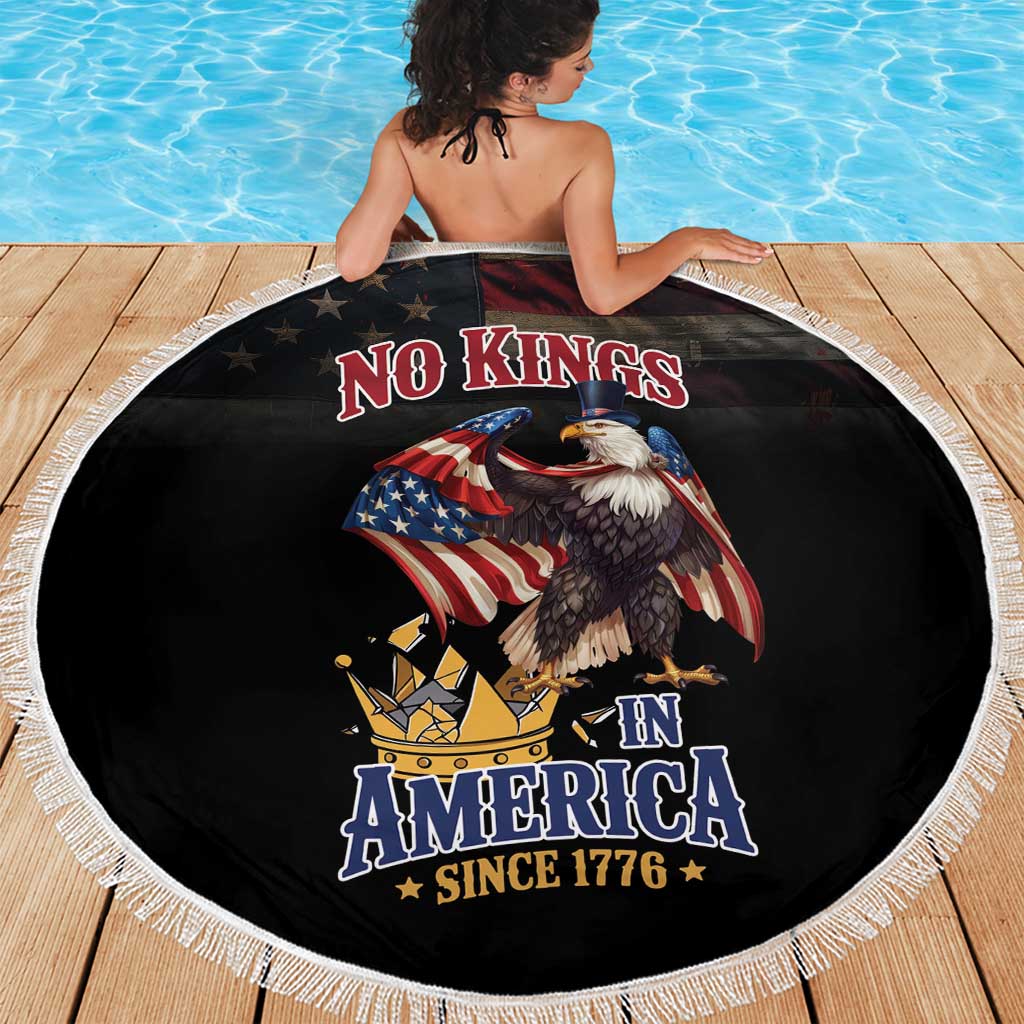 No Kings In America Since 1776 Beach Blanket Eagle Crushing Crown - Wonder Print Shop