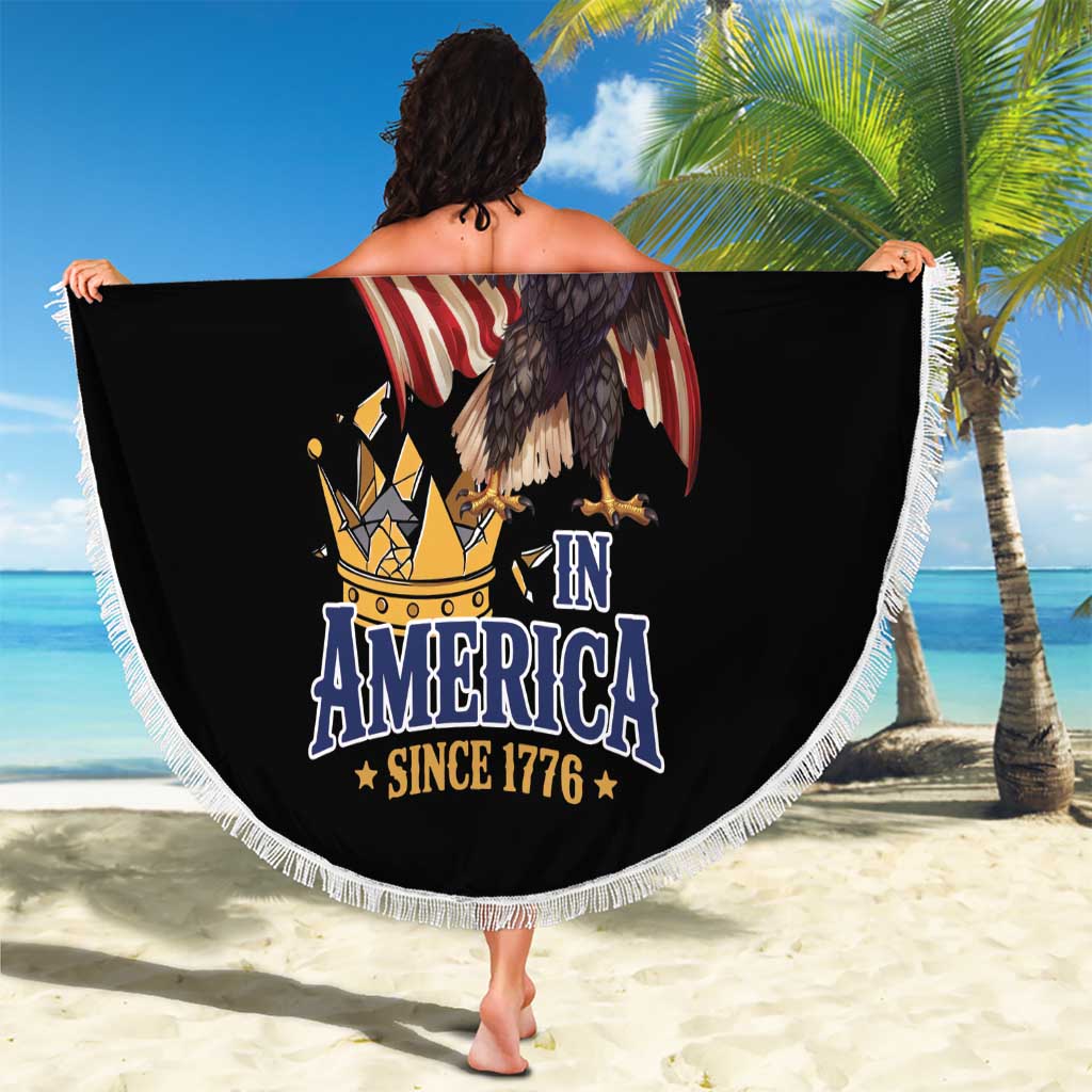 No Kings In America Since 1776 Beach Blanket Eagle Crushing Crown - Wonder Print Shop