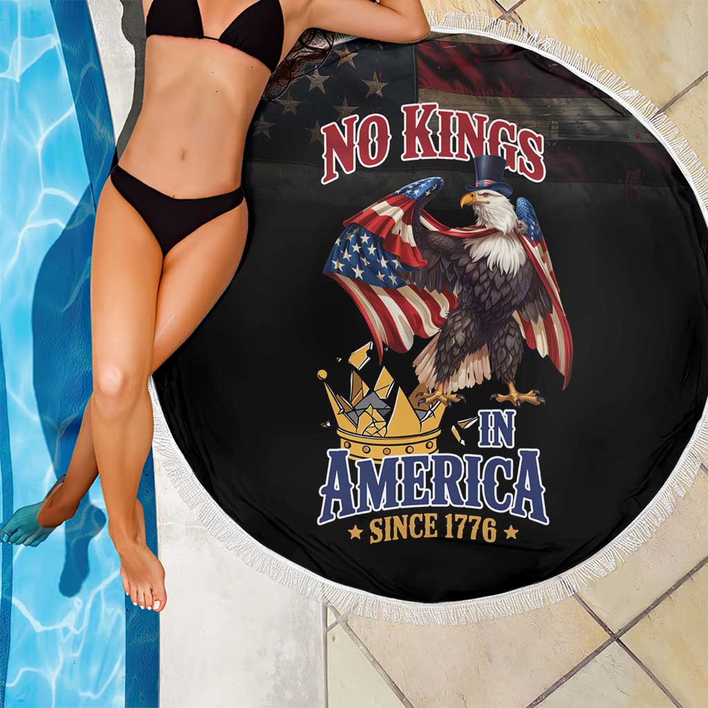 No Kings In America Since 1776 Beach Blanket Eagle Crushing Crown - Wonder Print Shop