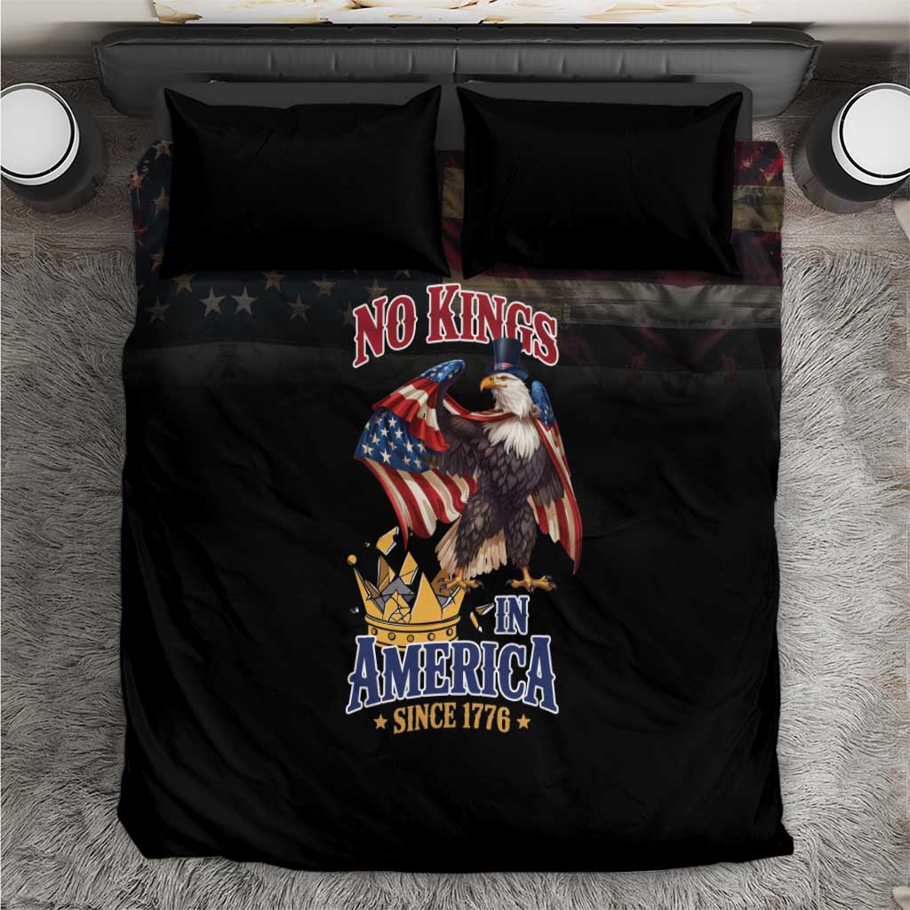 No Kings In America Since 1776 Bedding Set Eagle Crushing Crown - Wonder Print Shop