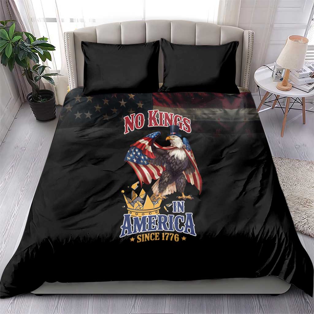 No Kings In America Since 1776 Bedding Set Eagle Crushing Crown - Wonder Print Shop