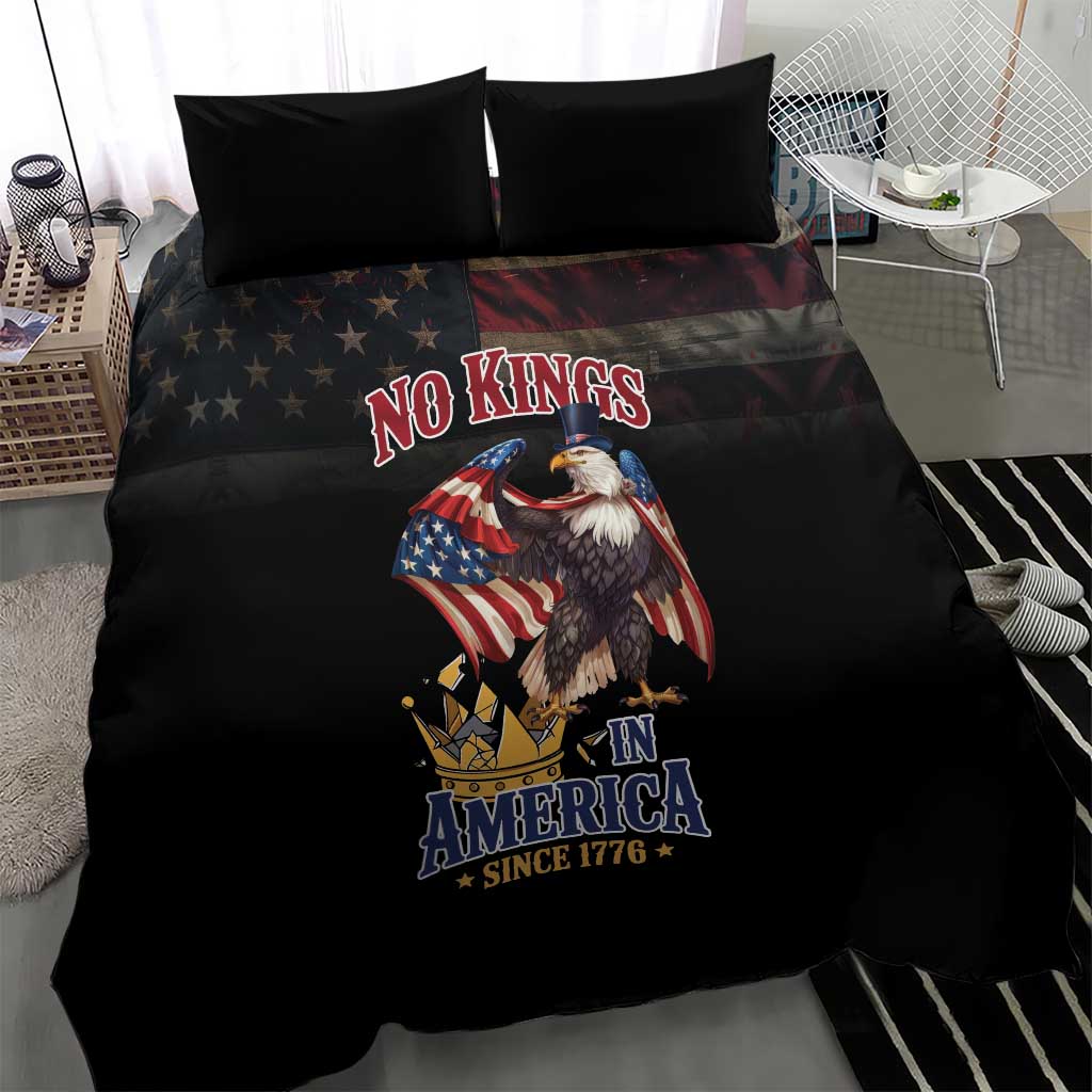 No Kings In America Since 1776 Bedding Set Eagle Crushing Crown - Wonder Print Shop