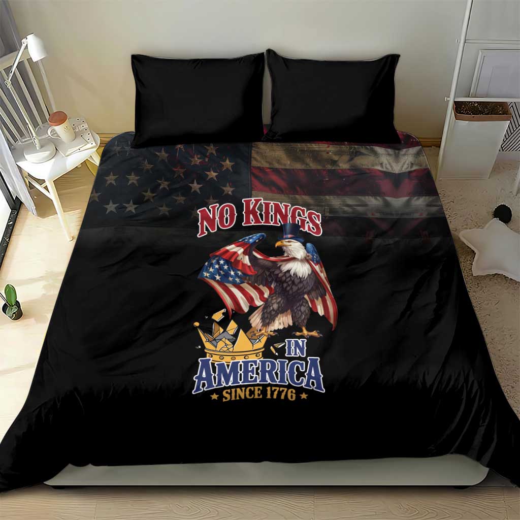 No Kings In America Since 1776 Bedding Set Eagle Crushing Crown - Wonder Print Shop