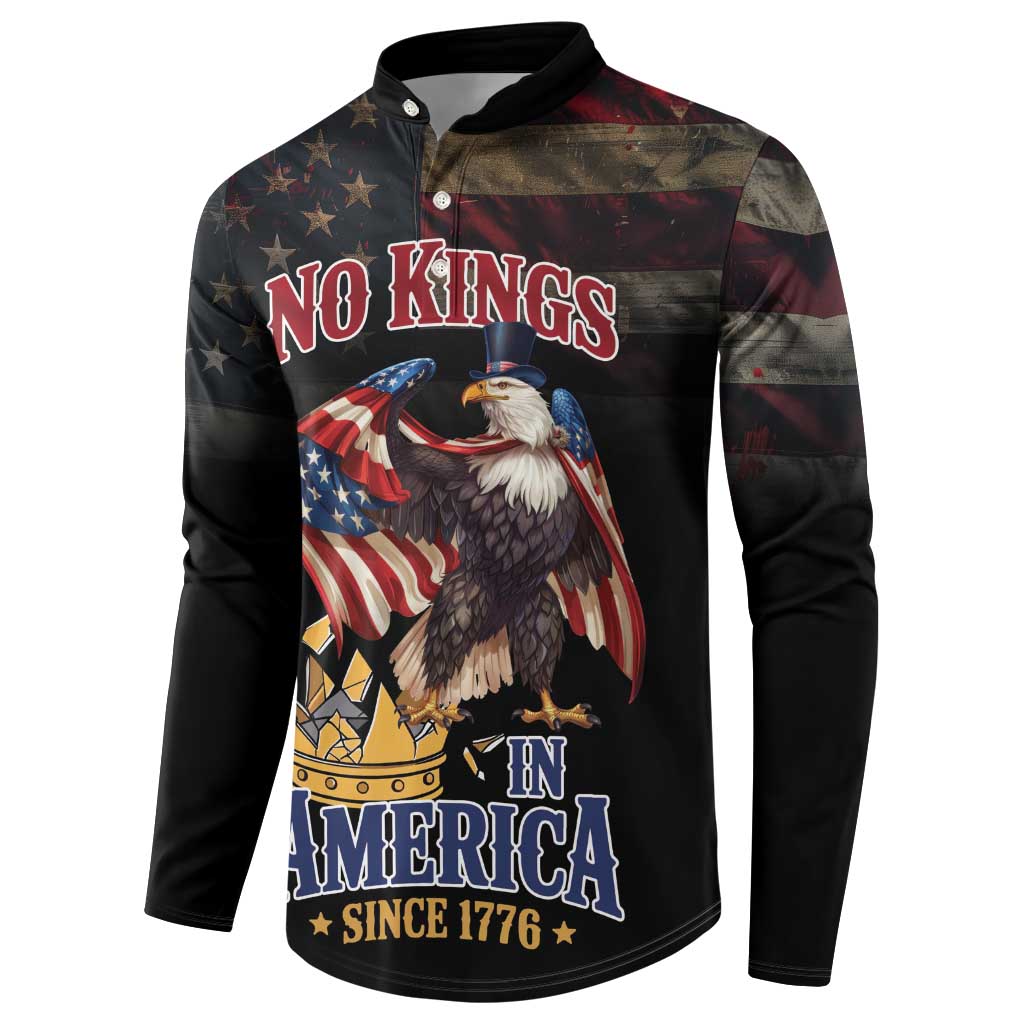 No Kings In America Since 1776 Button Sweatshirt Eagle Crushing Crown - Wonder Print Shop