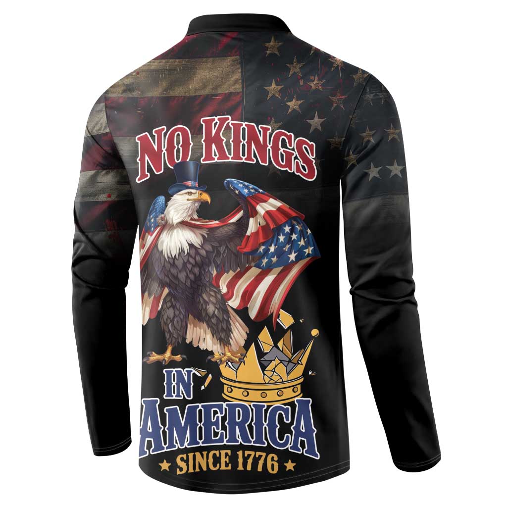 No Kings In America Since 1776 Button Sweatshirt Eagle Crushing Crown - Wonder Print Shop
