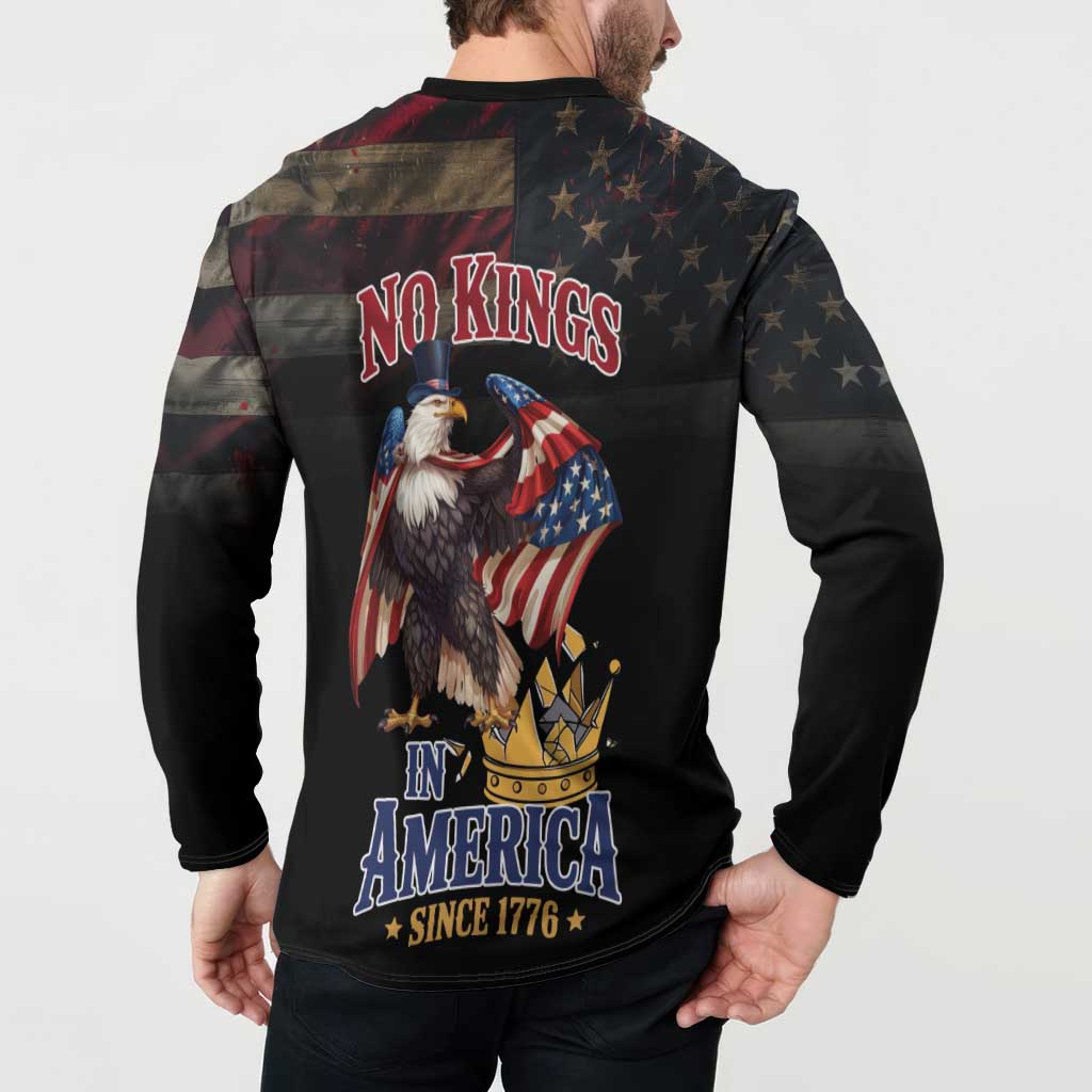 No Kings In America Since 1776 Button Sweatshirt Eagle Crushing Crown - Wonder Print Shop