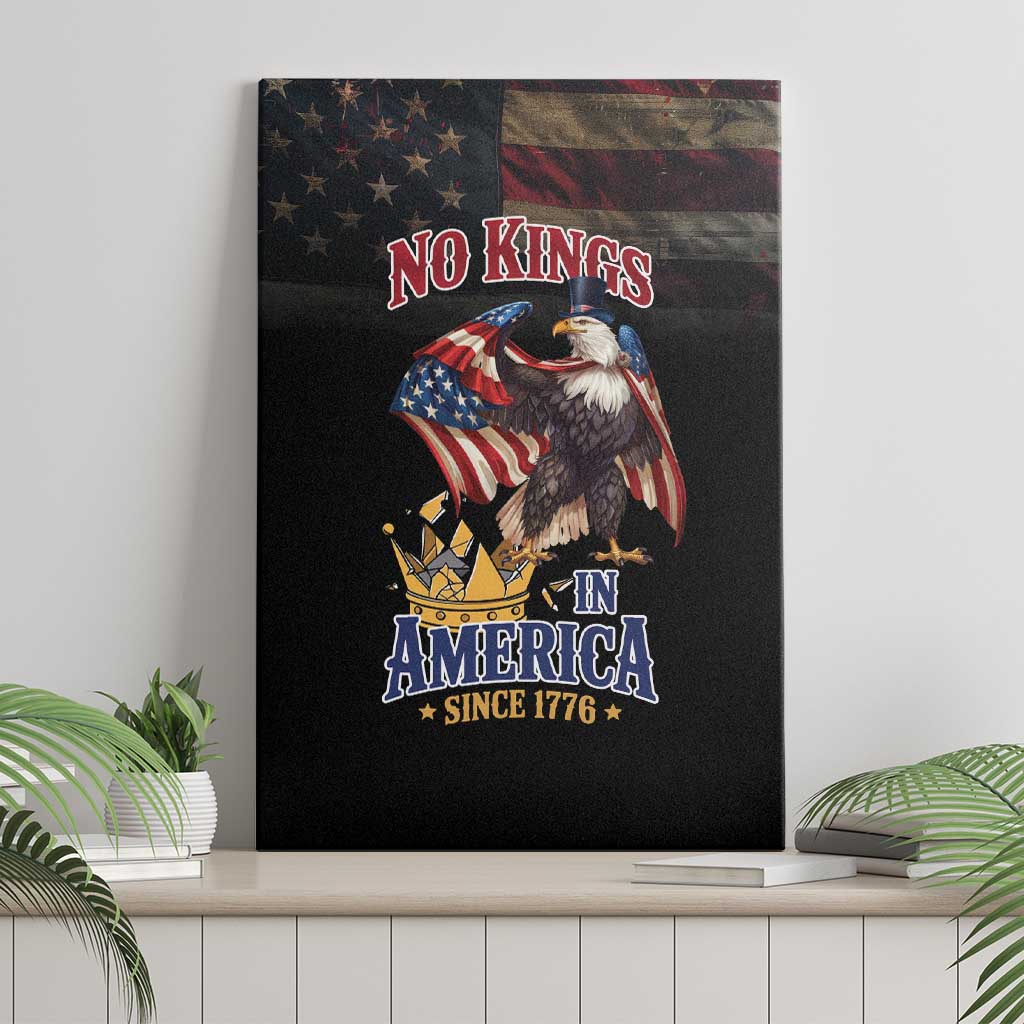 No Kings In America Since 1776 Canvas Wall Art Eagle Crushing Crown - Wonder Print Shop