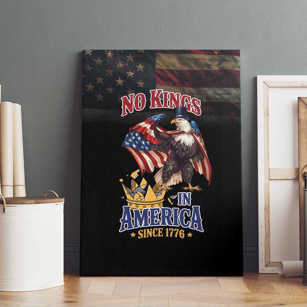 No Kings In America Since 1776 Canvas Wall Art Eagle Crushing Crown - Wonder Print Shop