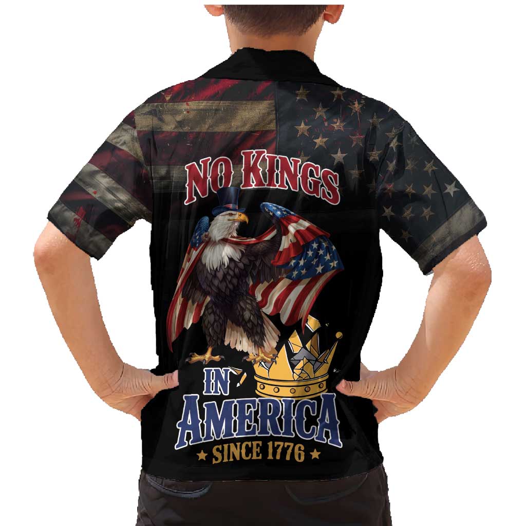 No Kings In America Since 1776 Family Matching Mermaid Dress and Hawaiian Shirt Eagle Crushing Crown - Wonder Print Shop