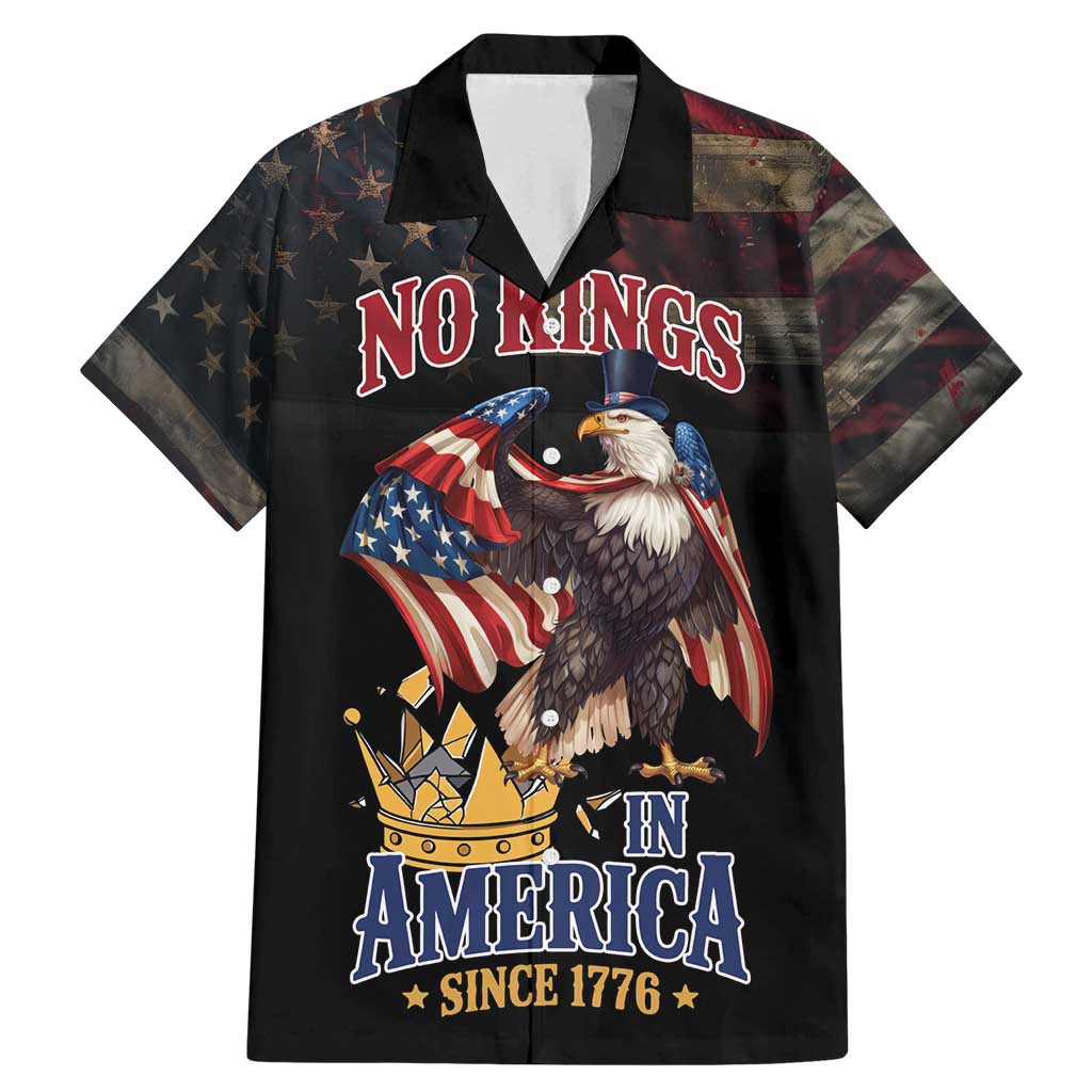 No Kings In America Since 1776 Family Matching Mermaid Dress and Hawaiian Shirt Eagle Crushing Crown - Wonder Print Shop