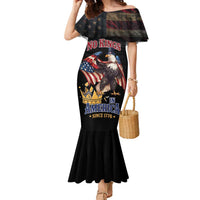 No Kings In America Since 1776 Family Matching Mermaid Dress and Hawaiian Shirt Eagle Crushing Crown - Wonder Print Shop