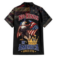 No Kings In America Since 1776 Family Matching Off The Shoulder Long Sleeve Dress and Hawaiian Shirt Eagle Crushing Crown - Wonder Print Shop