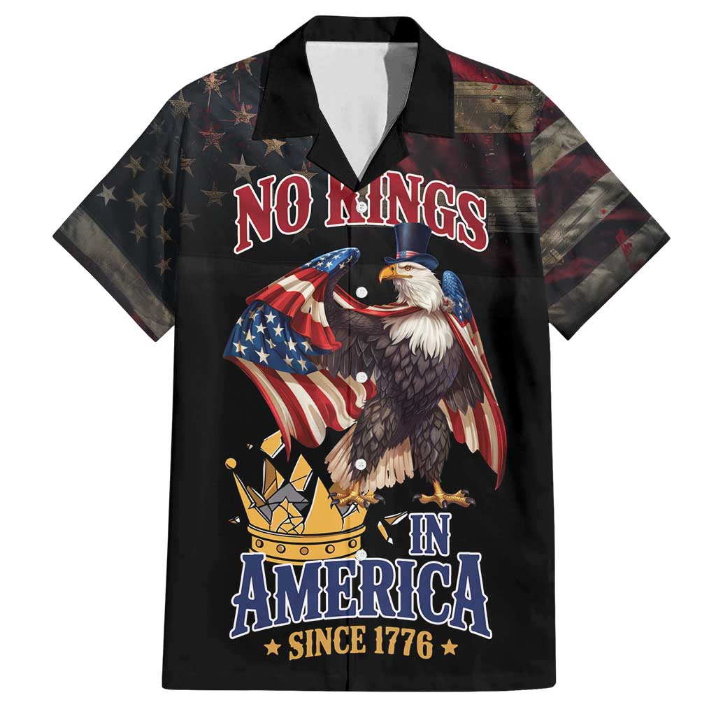 No Kings In America Since 1776 Family Matching Off Shoulder Short Dress and Hawaiian Shirt Eagle Crushing Crown - Wonder Print Shop