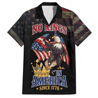 No Kings In America Since 1776 Family Matching Short Sleeve Bodycon Dress and Hawaiian Shirt Eagle Crushing Crown - Wonder Print Shop