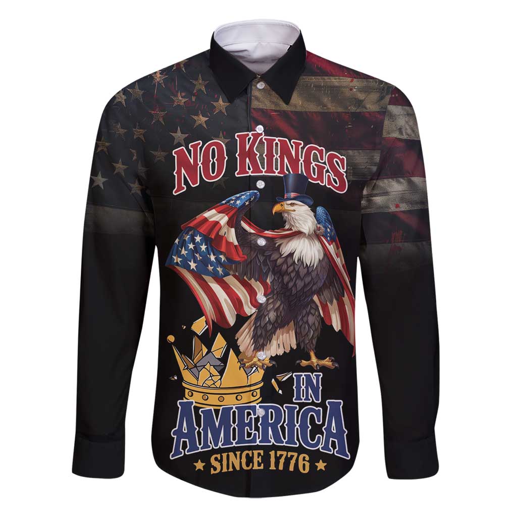 No Kings In America Since 1776 Family Matching Tank Maxi Dress and Hawaiian Shirt Eagle Crushing Crown - Wonder Print Shop