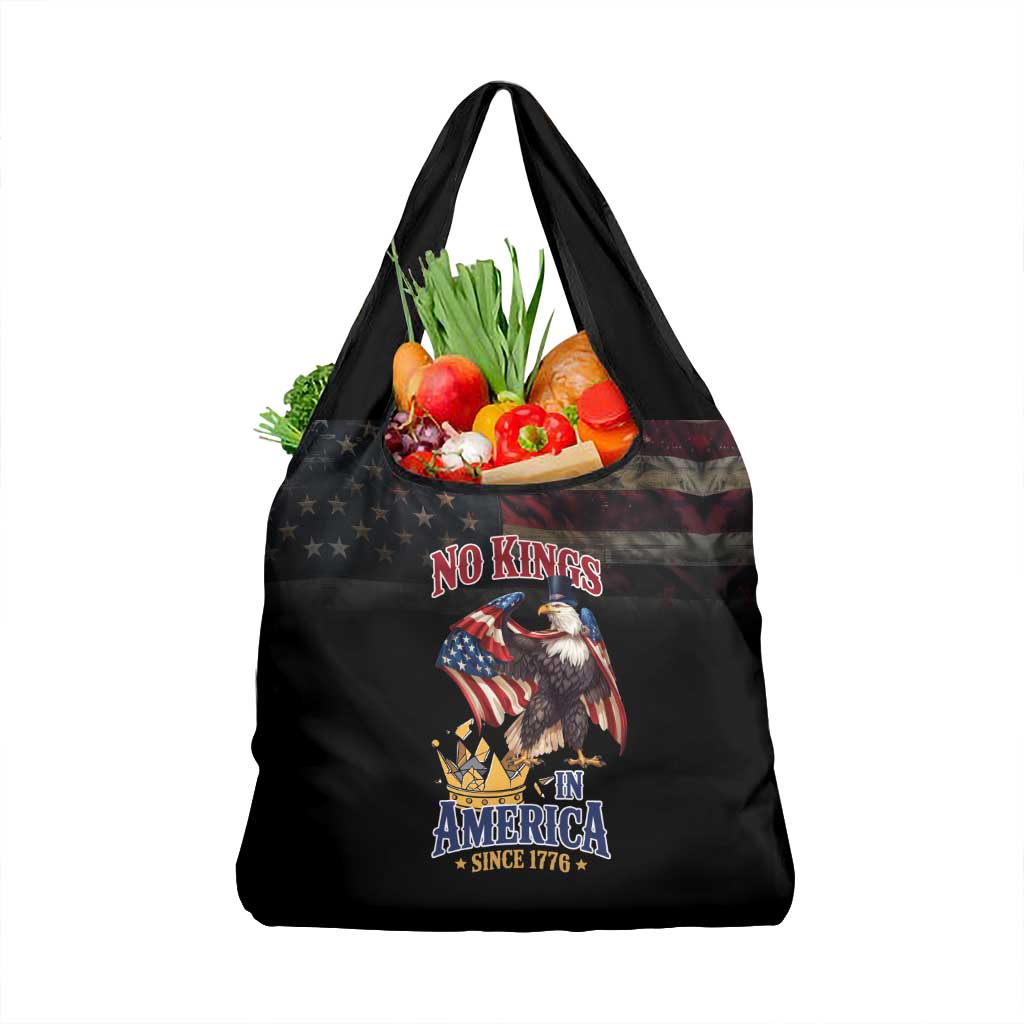 No Kings In America Since 1776 Grocery Bag Eagle Crushing Crown - Wonder Print Shop