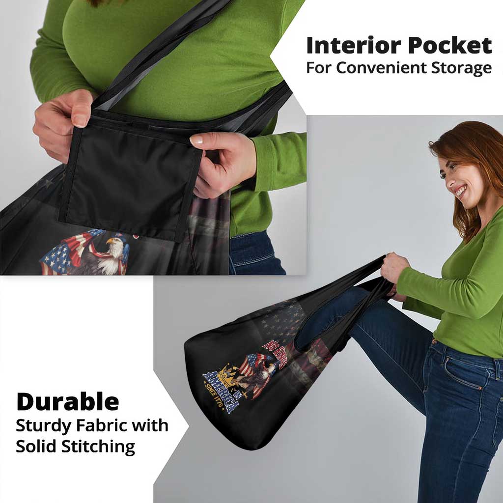 No Kings In America Since 1776 Grocery Bag Eagle Crushing Crown - Wonder Print Shop