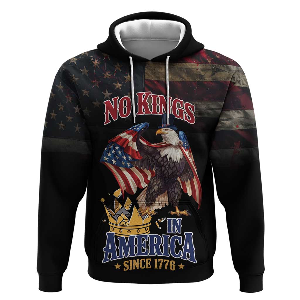 No Kings In America Since 1776 Hoodie Eagle Crushing Crown - Wonder Print Shop