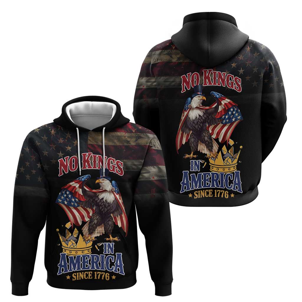 No Kings In America Since 1776 Hoodie Eagle Crushing Crown - Wonder Print Shop