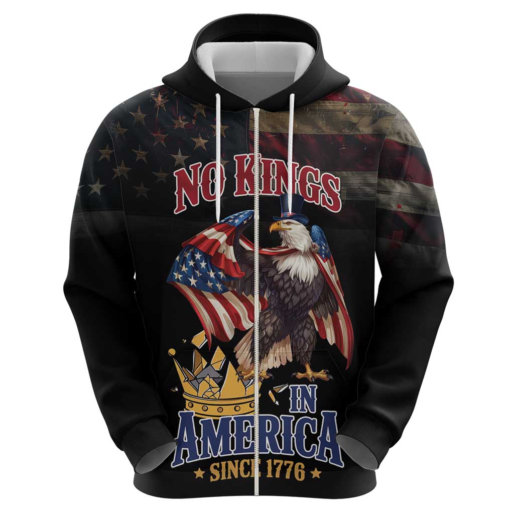 No Kings In America Since 1776 Hoodie Eagle Crushing Crown - Wonder Print Shop