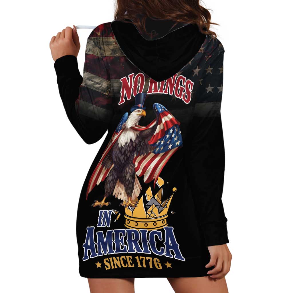 No Kings In America Since 1776 Hoodie Dress Eagle Crushing Crown - Wonder Print Shop
