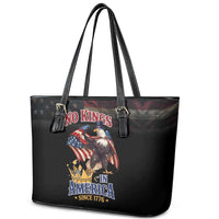 No Kings In America Since 1776 Leather Tote Bag Eagle Crushing Crown - Wonder Print Shop