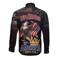 No Kings In America Since 1776 Long Sleeve Button Shirt Eagle Crushing Crown - Wonder Print Shop
