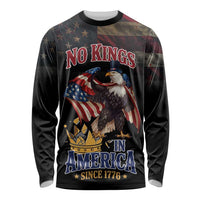 No Kings In America Since 1776 Long Sleeve Shirt Eagle Crushing Crown - Wonder Print Shop
