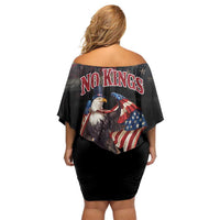 No Kings In America Since 1776 Off Shoulder Short Dress Eagle Crushing Crown - Wonder Print Shop