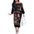 No Kings In America Since 1776 Off The Shoulder Long Sleeve Dress Eagle Crushing Crown - Wonder Print Shop