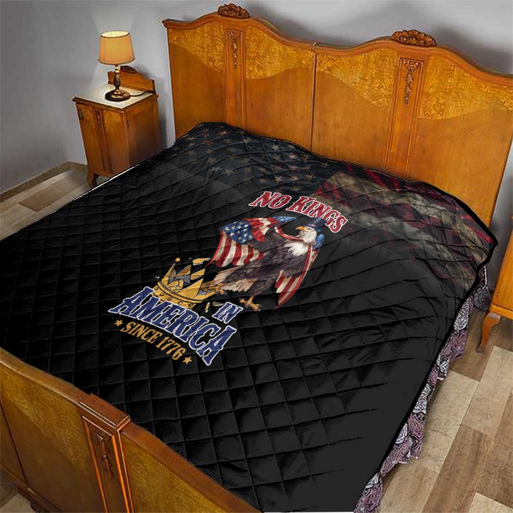 No Kings In America Since 1776 Quilt Eagle Crushing Crown - Wonder Print Shop