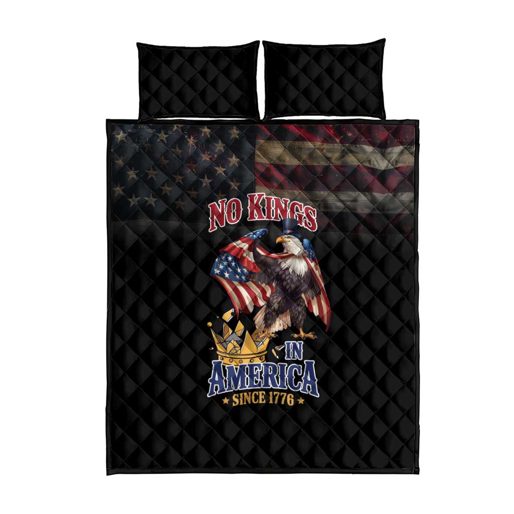 No Kings In America Since 1776 Quilt Bed Set Eagle Crushing Crown - Wonder Print Shop