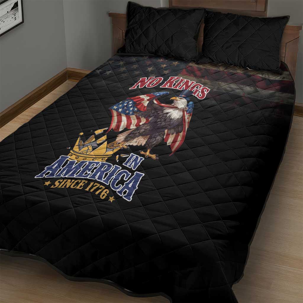 No Kings In America Since 1776 Quilt Bed Set Eagle Crushing Crown - Wonder Print Shop
