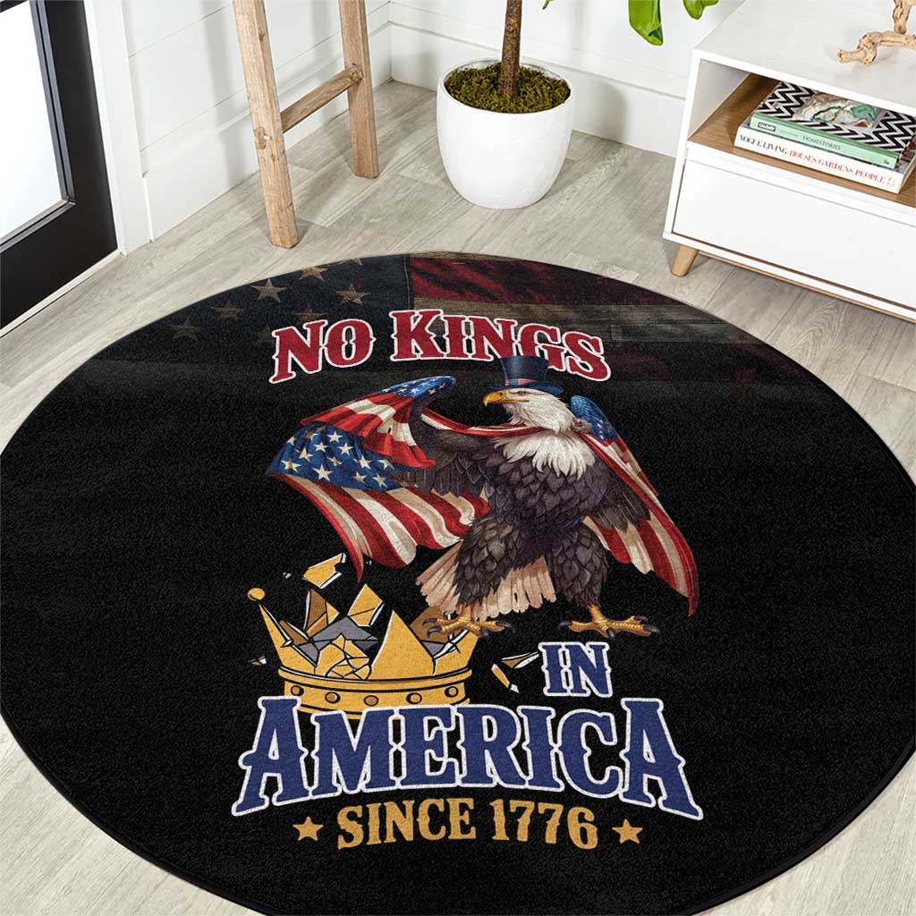 No Kings In America Since 1776 Round Carpet Eagle Crushing Crown - Wonder Print Shop