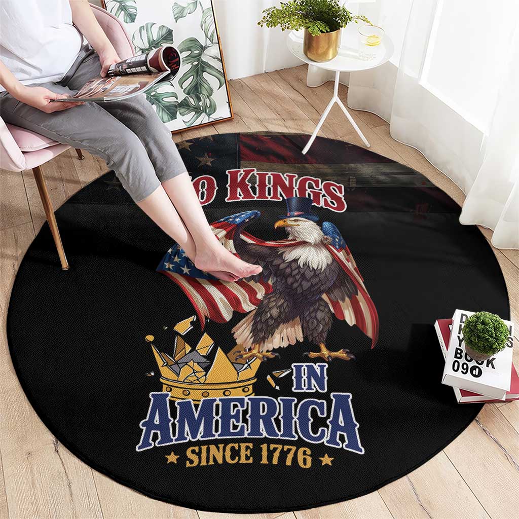 No Kings In America Since 1776 Round Carpet Eagle Crushing Crown - Wonder Print Shop