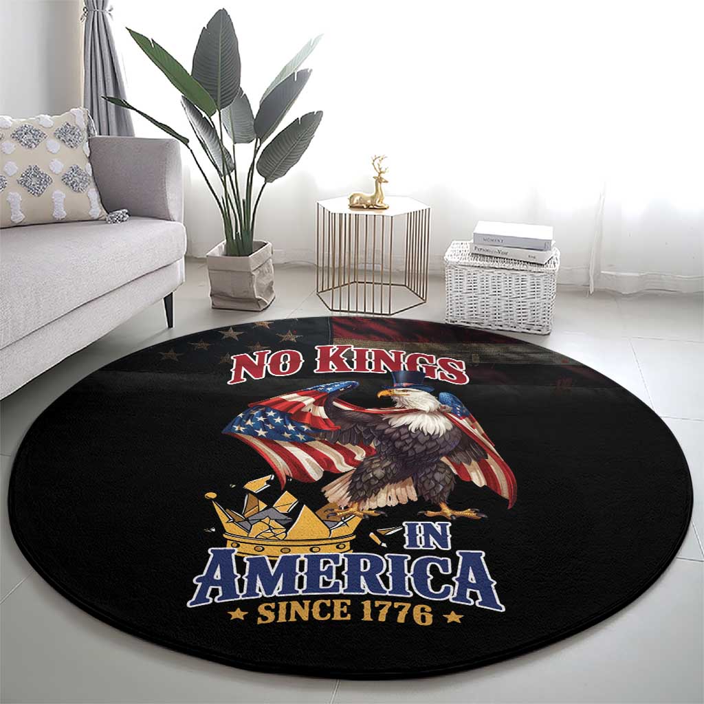 No Kings In America Since 1776 Round Carpet Eagle Crushing Crown - Wonder Print Shop
