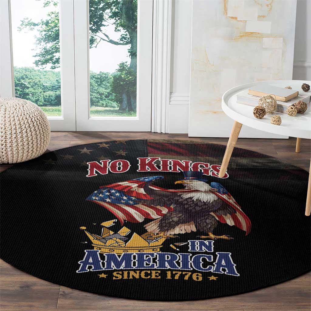 No Kings In America Since 1776 Round Carpet Eagle Crushing Crown - Wonder Print Shop