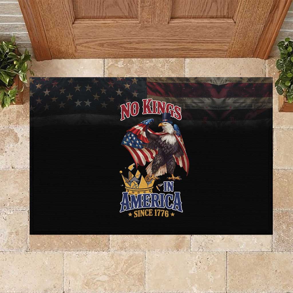 No Kings In America Since 1776 Rubber Doormat Eagle Crushing Crown - Wonder Print Shop