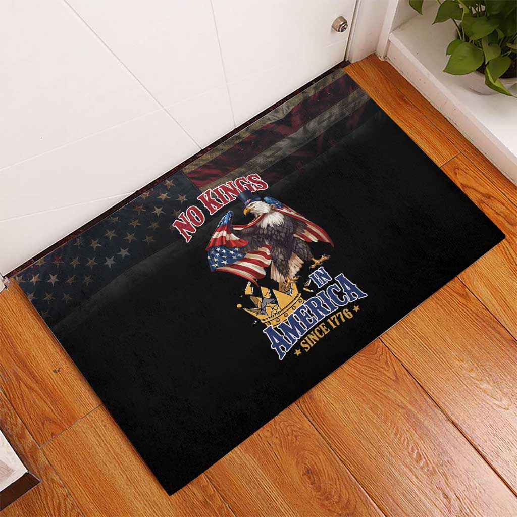 No Kings In America Since 1776 Rubber Doormat Eagle Crushing Crown - Wonder Print Shop
