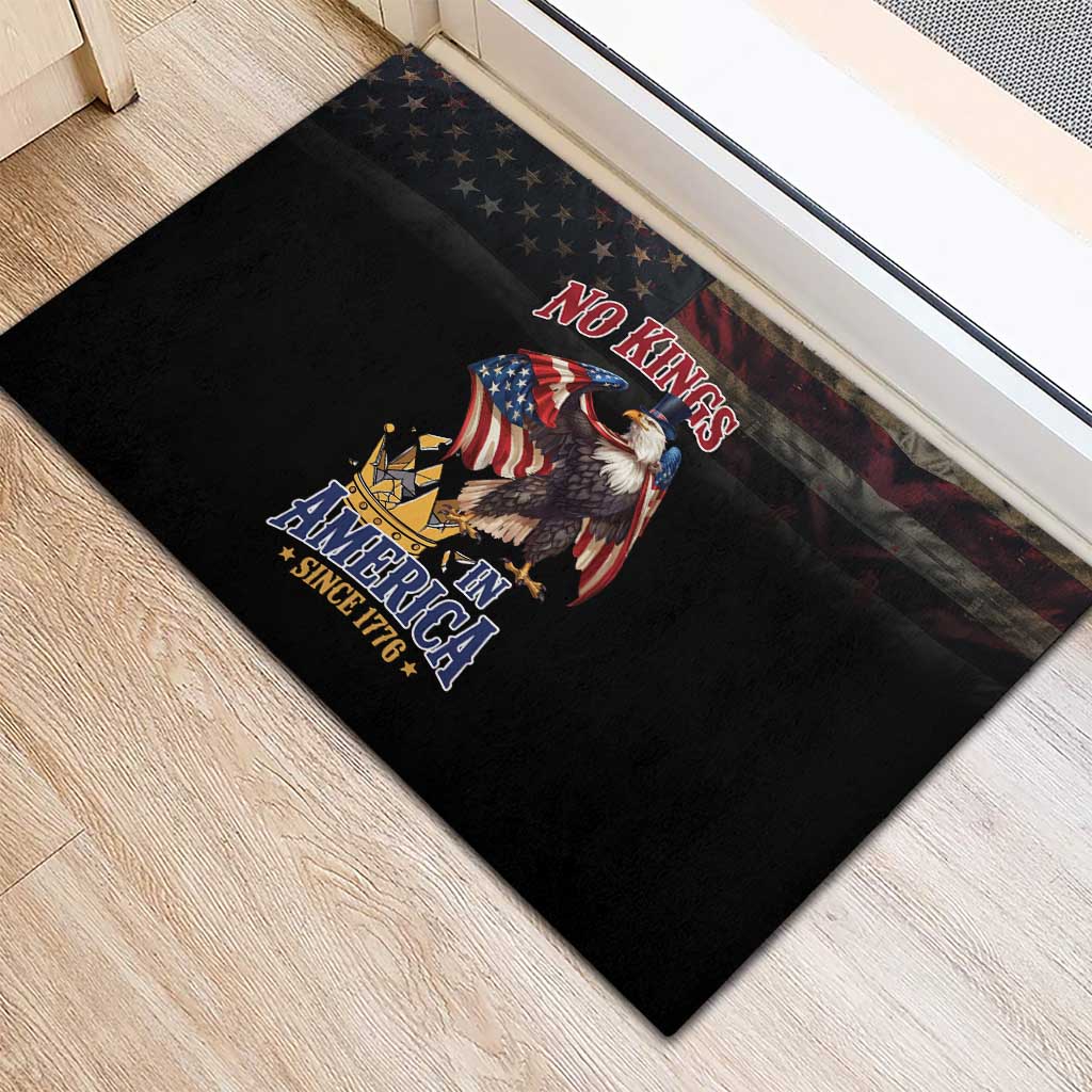 No Kings In America Since 1776 Rubber Doormat Eagle Crushing Crown - Wonder Print Shop