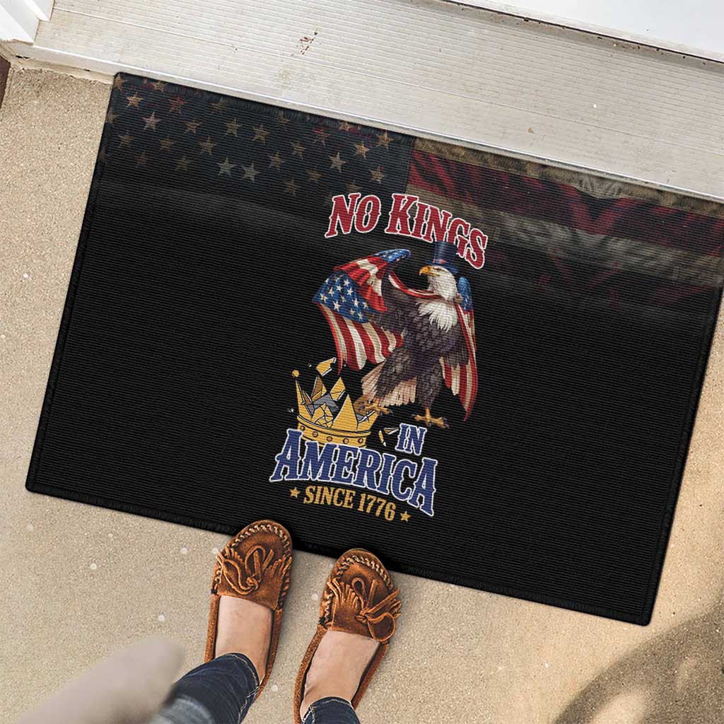 No Kings In America Since 1776 Rubber Doormat Eagle Crushing Crown - Wonder Print Shop