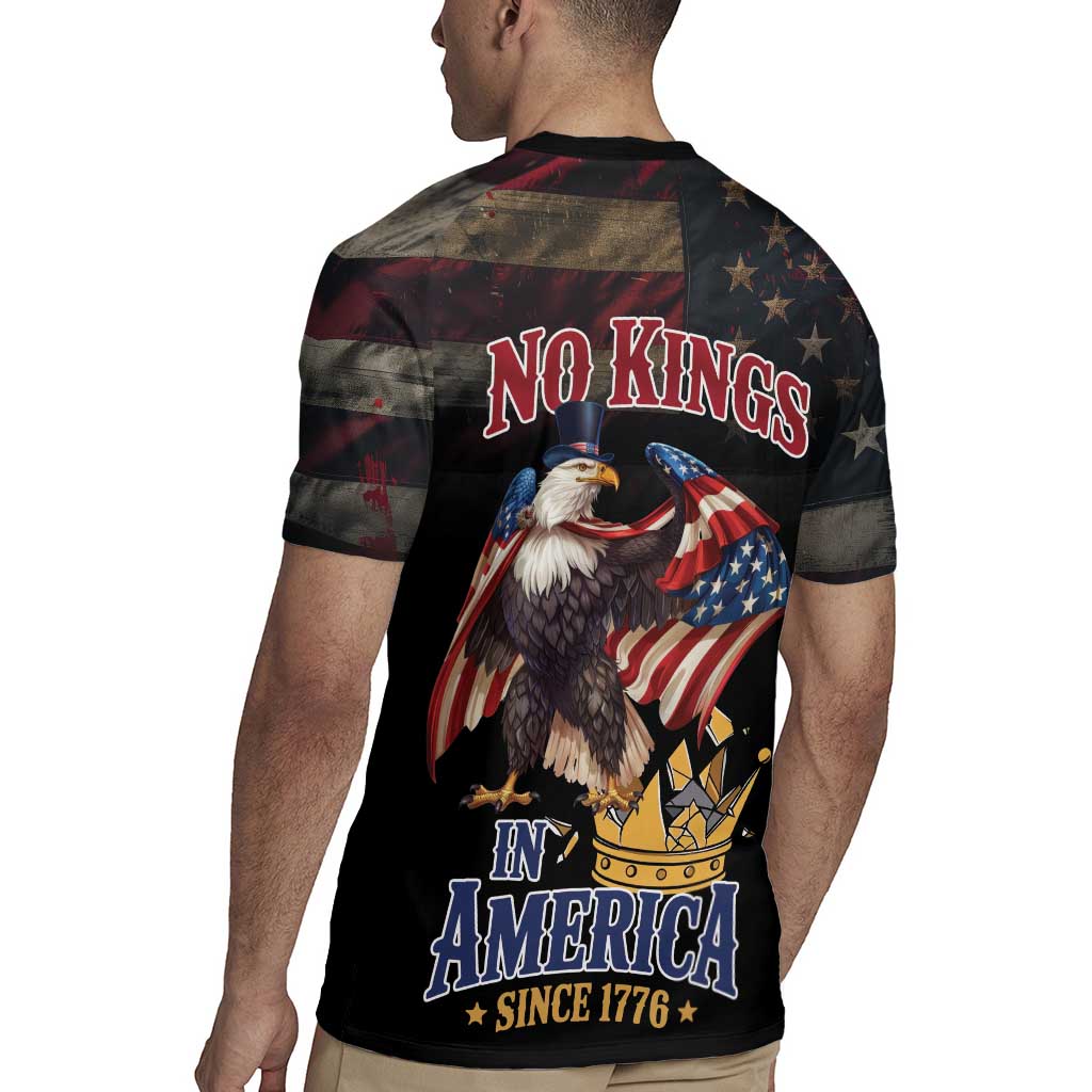 No Kings In America Since 1776 Rugby Jersey Eagle Crushing Crown - Wonder Print Shop