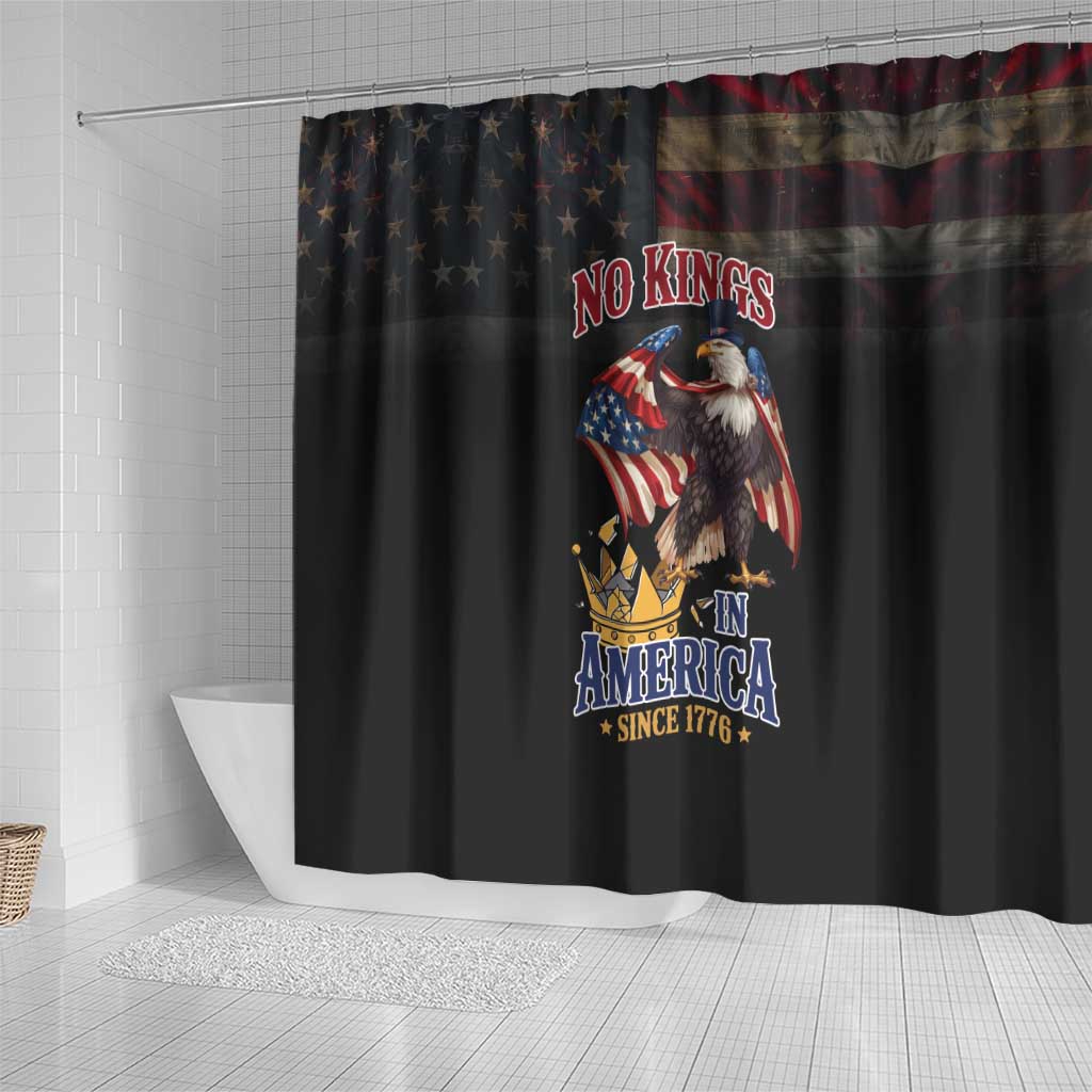 No Kings In America Since 1776 Shower Curtain Eagle Crushing Crown - Wonder Print Shop